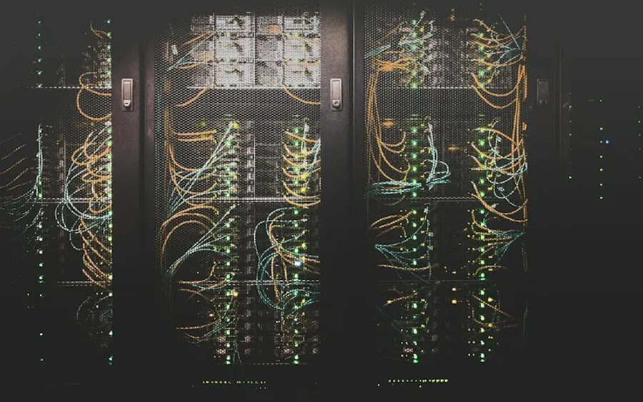 Network cables connecting servers