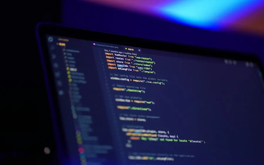 Laptop screen showing automated test code